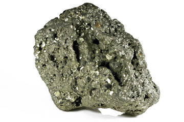 pyrite from Peru isolated on white background