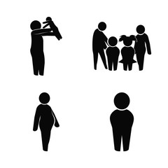 child icons set. person, team, togetherness and hands graphic works