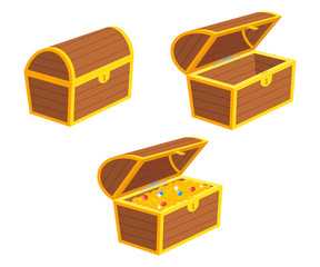 Chest box set. Vector. 