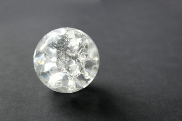 glass sphere with an internal uneven pattern