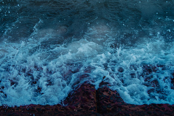 Sea waves natural dark background
