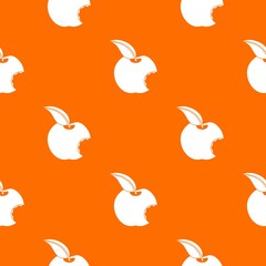 Bitten apple pattern repeat seamless in orange color for any design. Vector geometric illustration