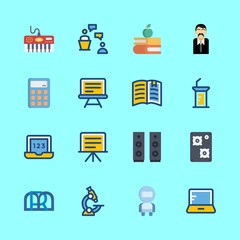 education icons set. big, coaching, astronomy and briefing graphic works