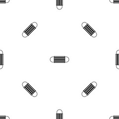 Disposable face mask pattern repeat seamless in black color for any design. Vector geometric illustration