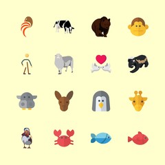 16 animal icons set