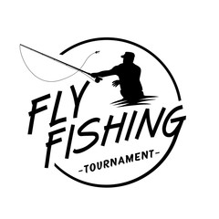 Fly fishing tournament. Vector and illustration.
