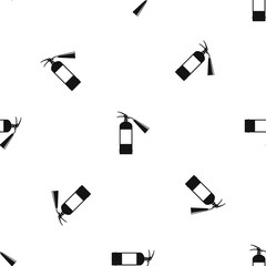 Fire extinguisher pattern repeat seamless in black color for any design. Vector geometric illustration
