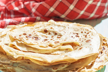 Delicious rustic pancakes. Pancakes for breakfast.