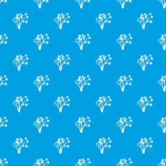 Three spiky palm trees pattern repeat seamless in blue color for any design. Vector geometric illustration