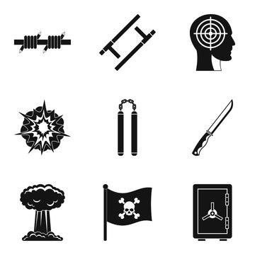 Pirate icons set. Simple set of 9 pirate vector icons for web isolated on white background