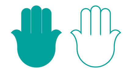 Hamsa. Popular Arabic and Jewish amulet. Vector illustration.