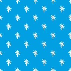 Big palm tree pattern repeat seamless in blue color for any design. Vector geometric illustration