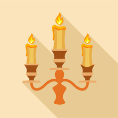 Candelabra candle icon. Flat illustration of candelabra candle vector icon for web