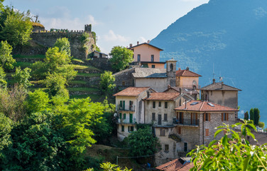 Fototapeta premium Scenic sight in Nesso, beautiful village on Lake Como, Lombardy, Italy.
