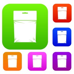 Package set icon in different colors isolated vector illustration. Premium collection