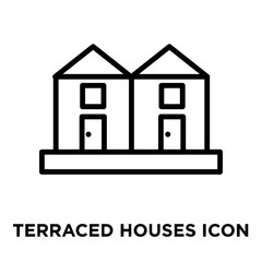 terraced houses icons isolated on white background. Modern and editable terraced houses icon. Simple icon vector illustration.