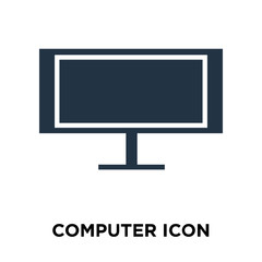 Computer icon vector isolated on white background, Computer sign