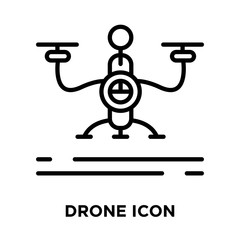 Drone icon vector isolated on white background, Drone sign , line symbol or linear element design in outline style