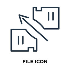 File icon vector isolated on white background, File sign , line symbol or linear element design in outline style