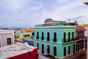 Fototapeta na wymiar Colorful Street of San Juan Puerto Rico