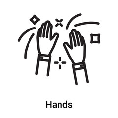 Hands icon vector isolated on white background, Hands sign , line or linear symbol and sign design in outline style