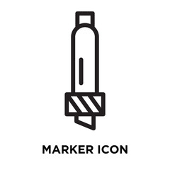 Marker icon vector isolated on white background, Marker sign , line symbol or linear element design in outline style
