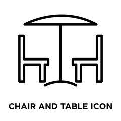 chair and table icons isolated on white background. Modern and editable chair and table icon. Simple icon vector illustration.