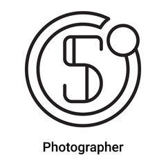 Photographer icon vector isolated on white background, Photographer sign , line or linear symbol and sign design in outline style