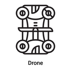 Drone icon vector isolated on white background, Drone sign , line or linear symbol and sign design in outline style