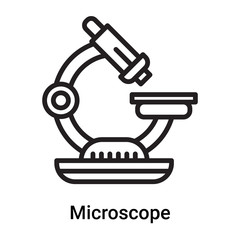 Microscope icon vector isolated on white background, Microscope sign , line or linear symbol and sign design in outline style