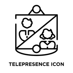 Telepresence icon vector isolated on white background, Telepresence sign , line symbol or linear element design in outline style