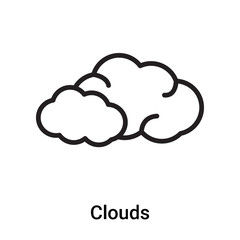 Clouds icon vector isolated on white background, Clouds sign , line or linear symbol and sign design in outline style