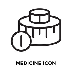 Medicine icon vector isolated on white background, Medicine sign , line symbol or linear element design in outline style