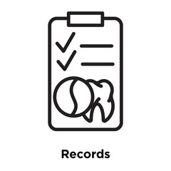 records icons isolated on white background. Modern and editable records icon. Simple icon vector illustration.