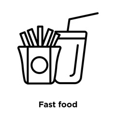 Fast food icon vector isolated on white background, Fast food sign , thin line design elements in outline style