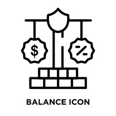 Balance icon vector isolated on white background, Balance sign , line symbol or linear element design in outline style