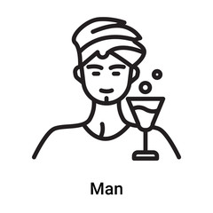 Man icon vector isolated on white background, Man sign , line or linear symbol and sign design in outline style