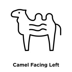 Camel Facing Left icon vector isolated on white background, Camel Facing Left sign , thin line design elements in outline style