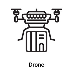 Drone icon vector isolated on white background, Drone sign , line or linear symbol and sign design in outline style