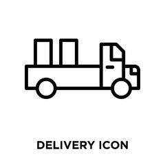 delivery icons isolated on white background. Modern and editable delivery icon. Simple icon vector illustration.