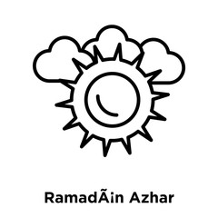 RamadÃ¡n Azhar icon vector isolated on white background, RamadÃ¡n Azhar sign , thin line design elements in outline style