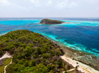 Top view of Tobago cays