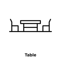 Fototapeta premium Table icon vector isolated on white background, Table sign , thin line design elements in outline style