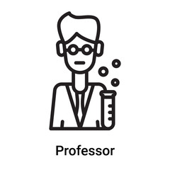 Professor icon vector isolated on white background, Professor sign , line or linear symbol and sign design in outline style