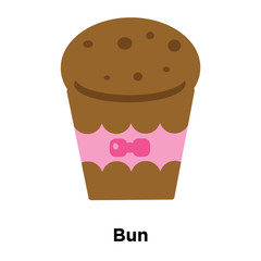 Bun icon vector isolated on white background, Bun sign