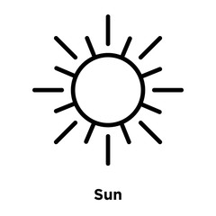 sun icons isolated on white background. Modern and editable sun icon. Simple icon vector illustration.