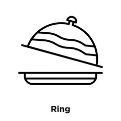 Ring icon vector isolated on white background, Ring sign , thin line design elements in outline style