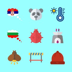 nature icons set. architecture, rare, branch and tool graphic works