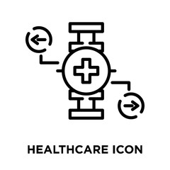 Healthcare icon vector isolated on white background, Healthcare sign , line symbol or linear element design in outline style