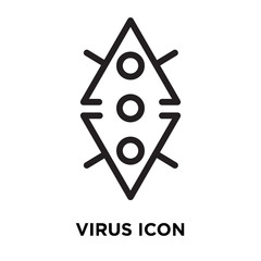 Virus icon vector isolated on white background, Virus sign , line symbol or linear element design in outline style